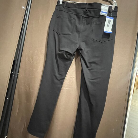 NWT Women's Lg DKNY Jeans Black Midweight Straight Leg Ponte Comfy Stretch Pants - Picture 5 of 15